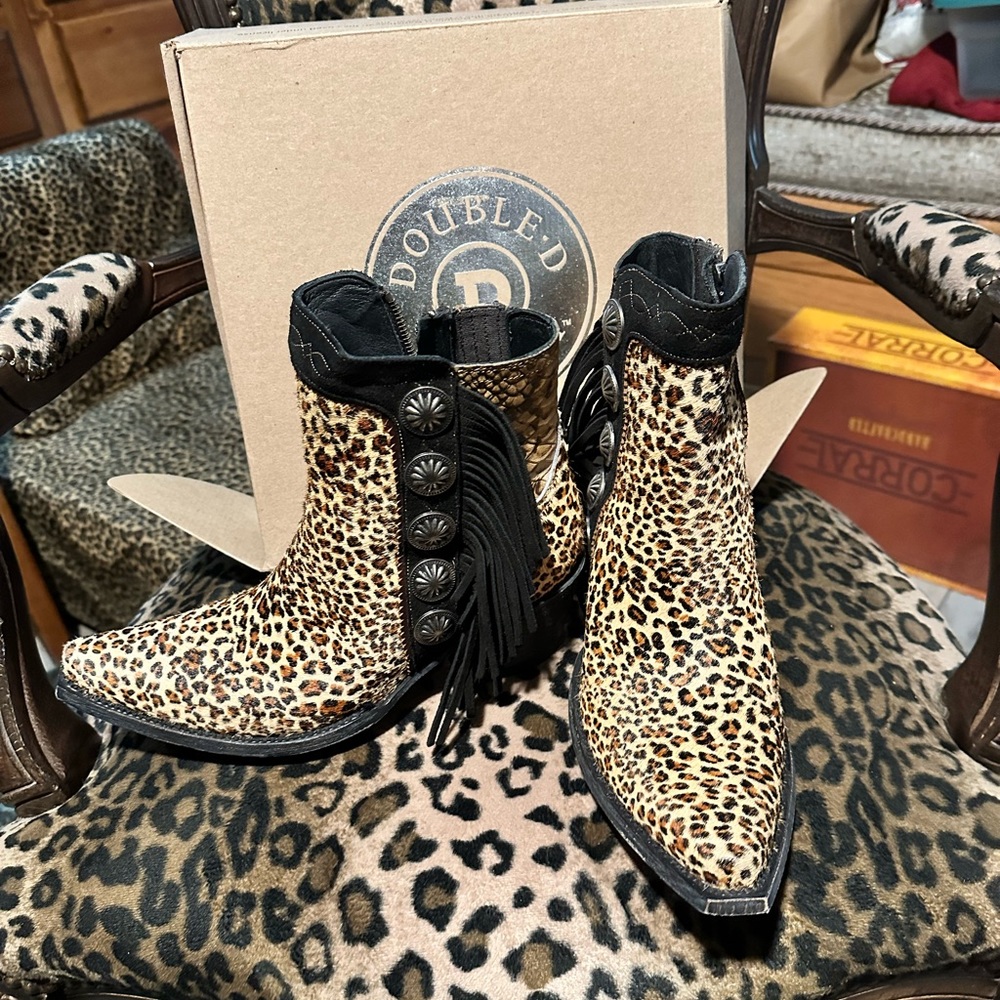 Brand new cheetah print booties